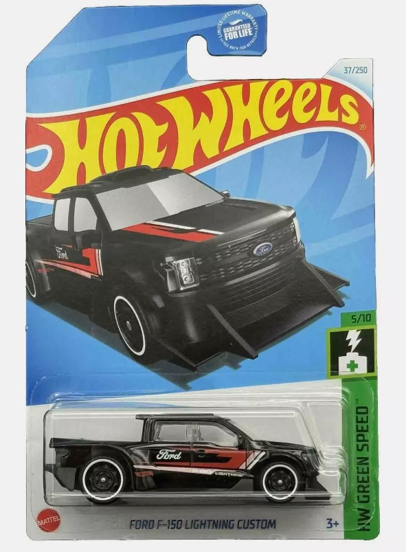 

Машинка базовой коллекции Hot Wheels FORD F-150 LIGHTNING CUSTOM черная C4982/HTD01, Черный, C4982