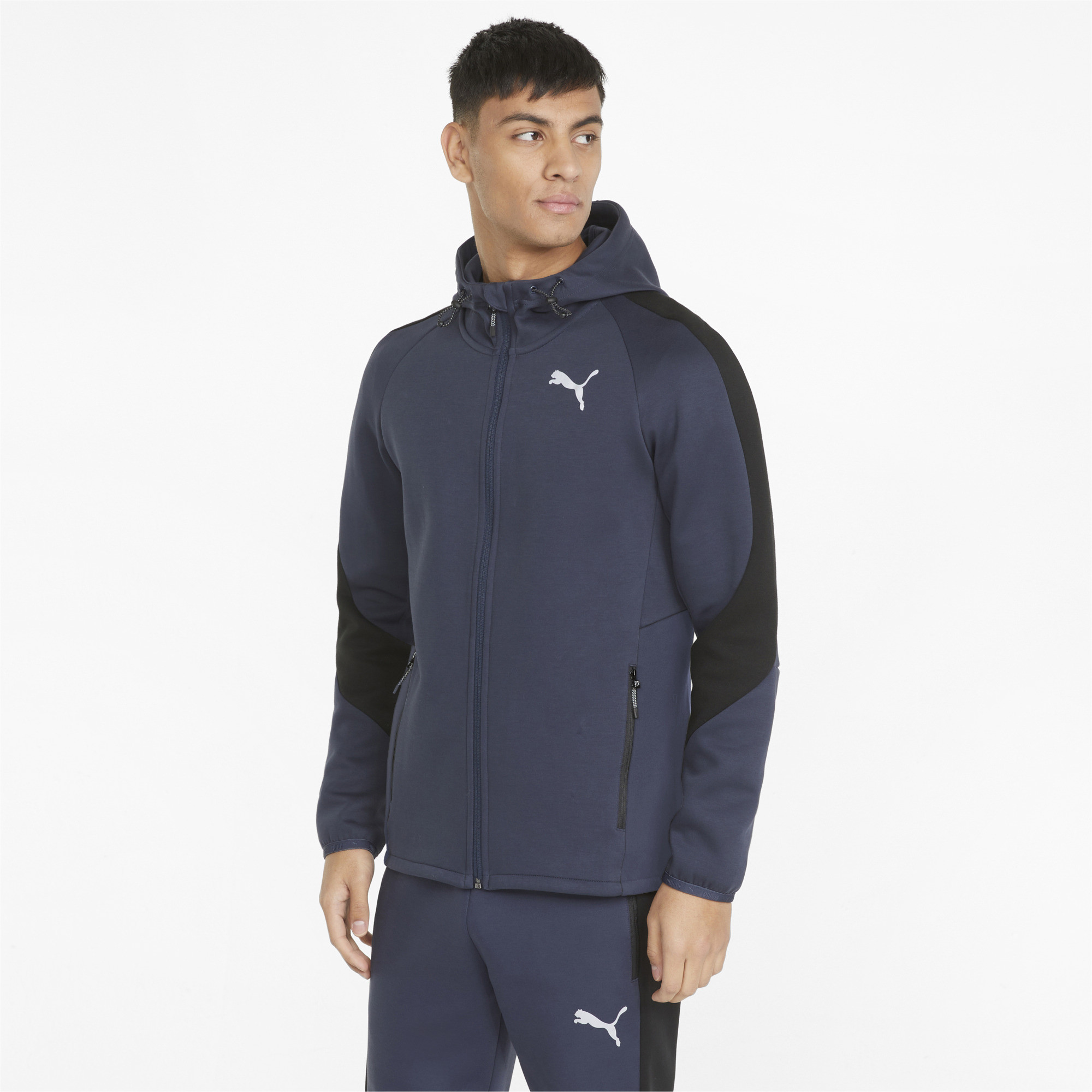 

Толстовка мужская PUMA Evostripe Full-Zip Hoodie синяя S, Evostripe Full-Zip Hoodie