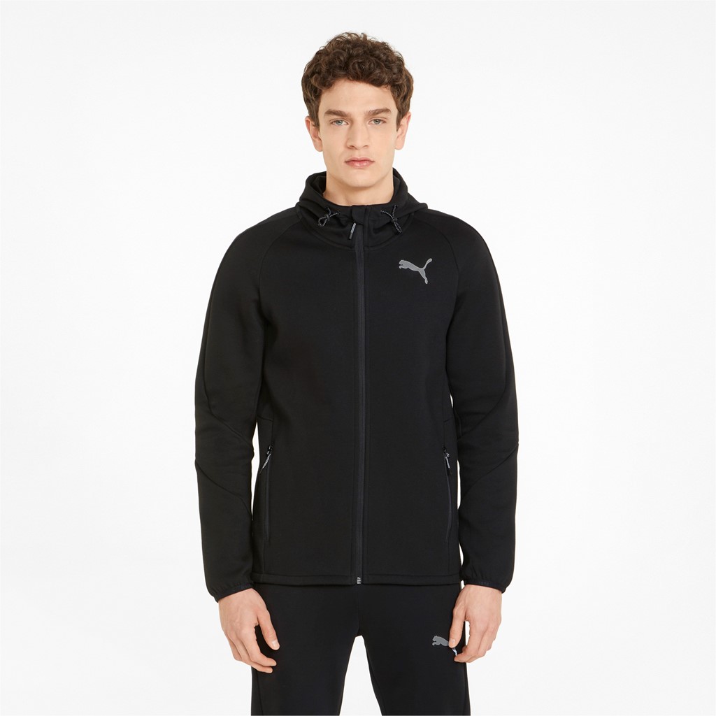 фото Толстовка мужская puma evostripe full-zip hoodie черная l