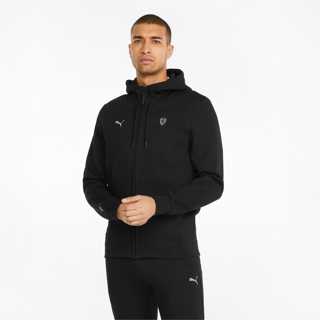 фото Толстовка мужская puma ferrari style hooded sweat jacket reg черная l