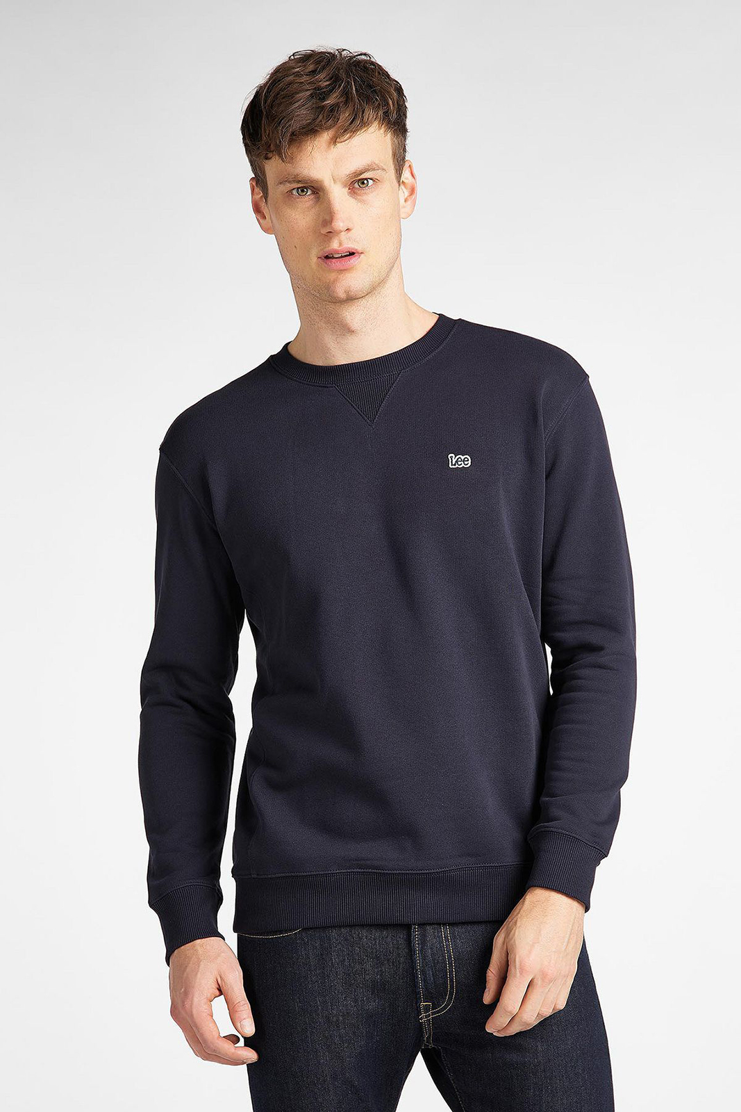 фото Свитшот мужской lee men plain crew sweatshirt синий s/tal