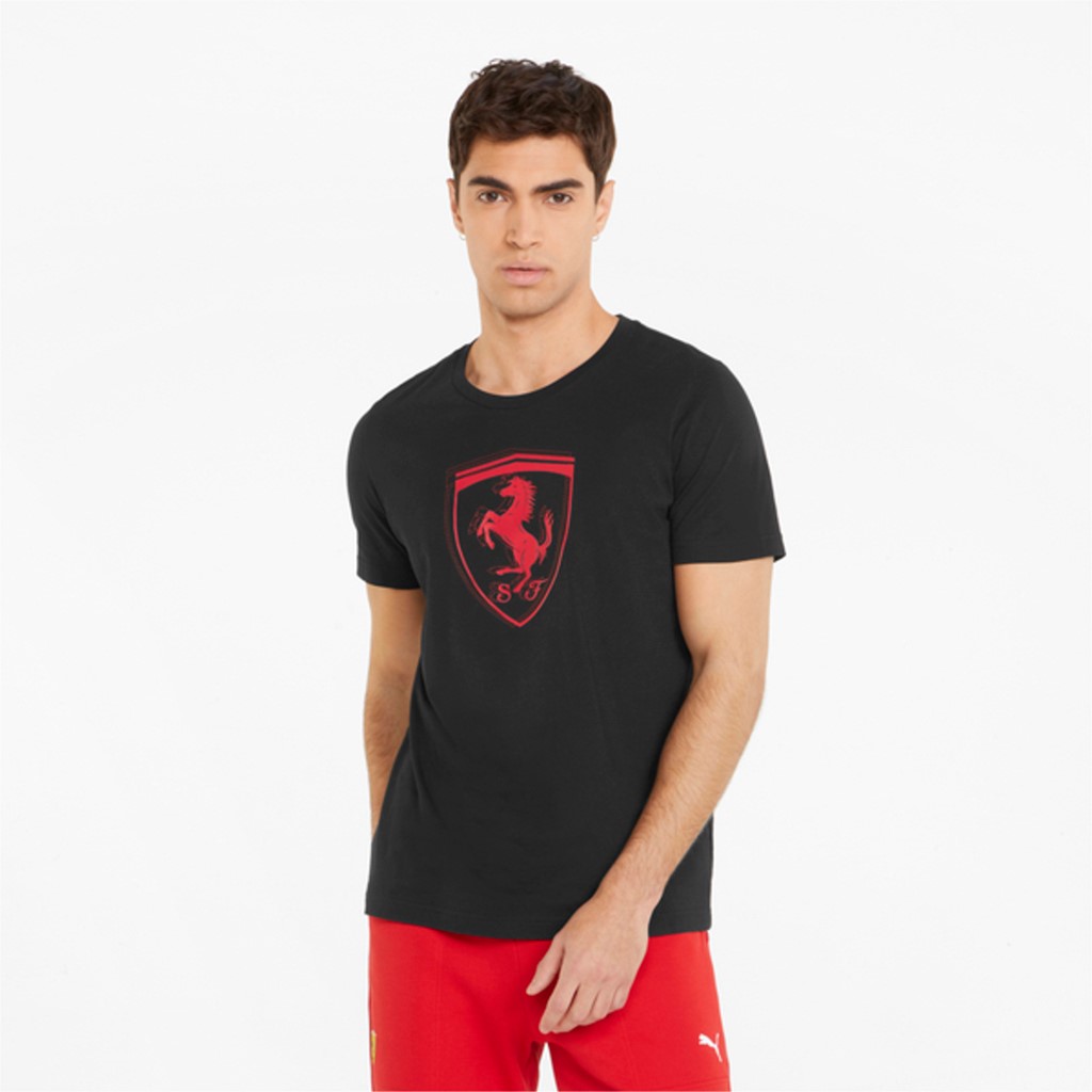 фото Футболка мужская puma ferrari race tonal big shield tee черная s