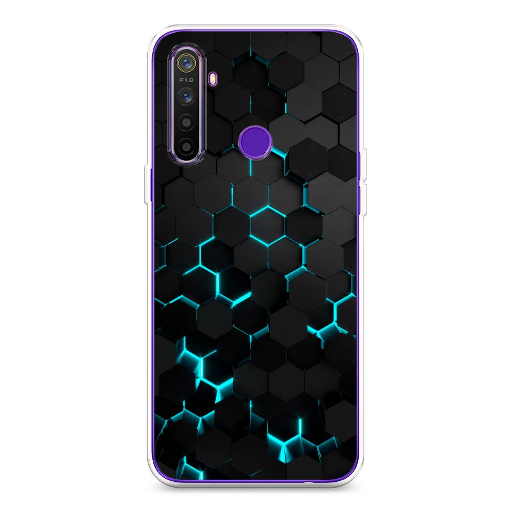 фото Чехол awog "соты бирюзовые" для realme 5