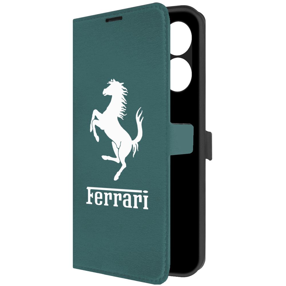 

Чехол-книжка Krutoff Eco Book для Tecno Spark 10 Ferrari зелёный опал, Зеленый