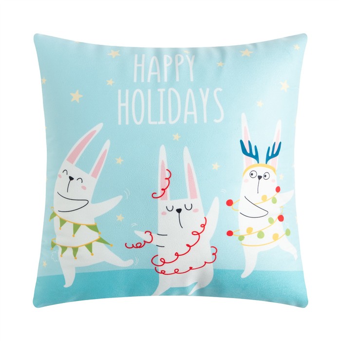 

Подушка Этель Happy holidays, 40*40 см, 100% п/э, велюр