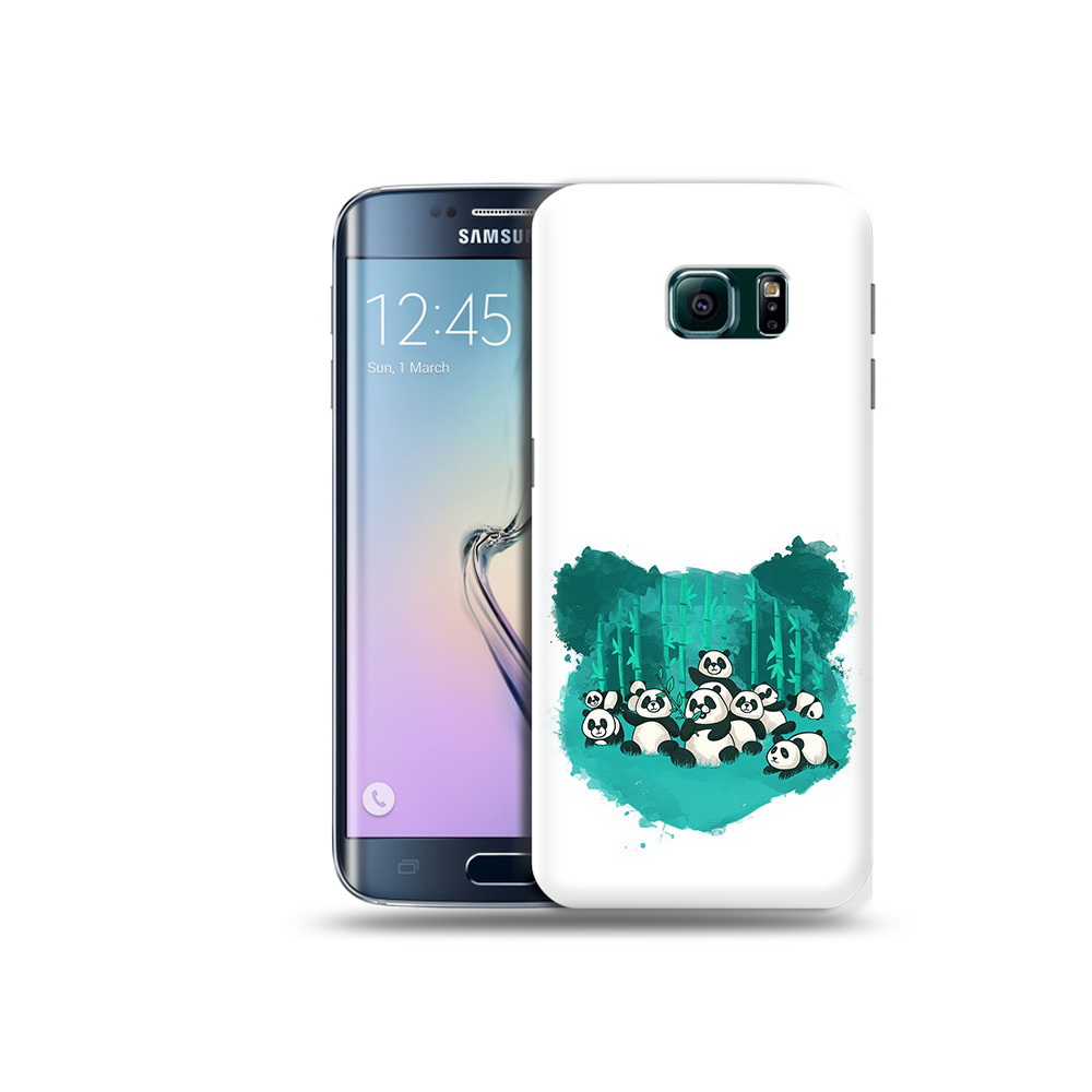 

Чехол MyPads Tocco для Samsung Galaxy S6 Edge нарисованные панды, Прозрачный, Tocco