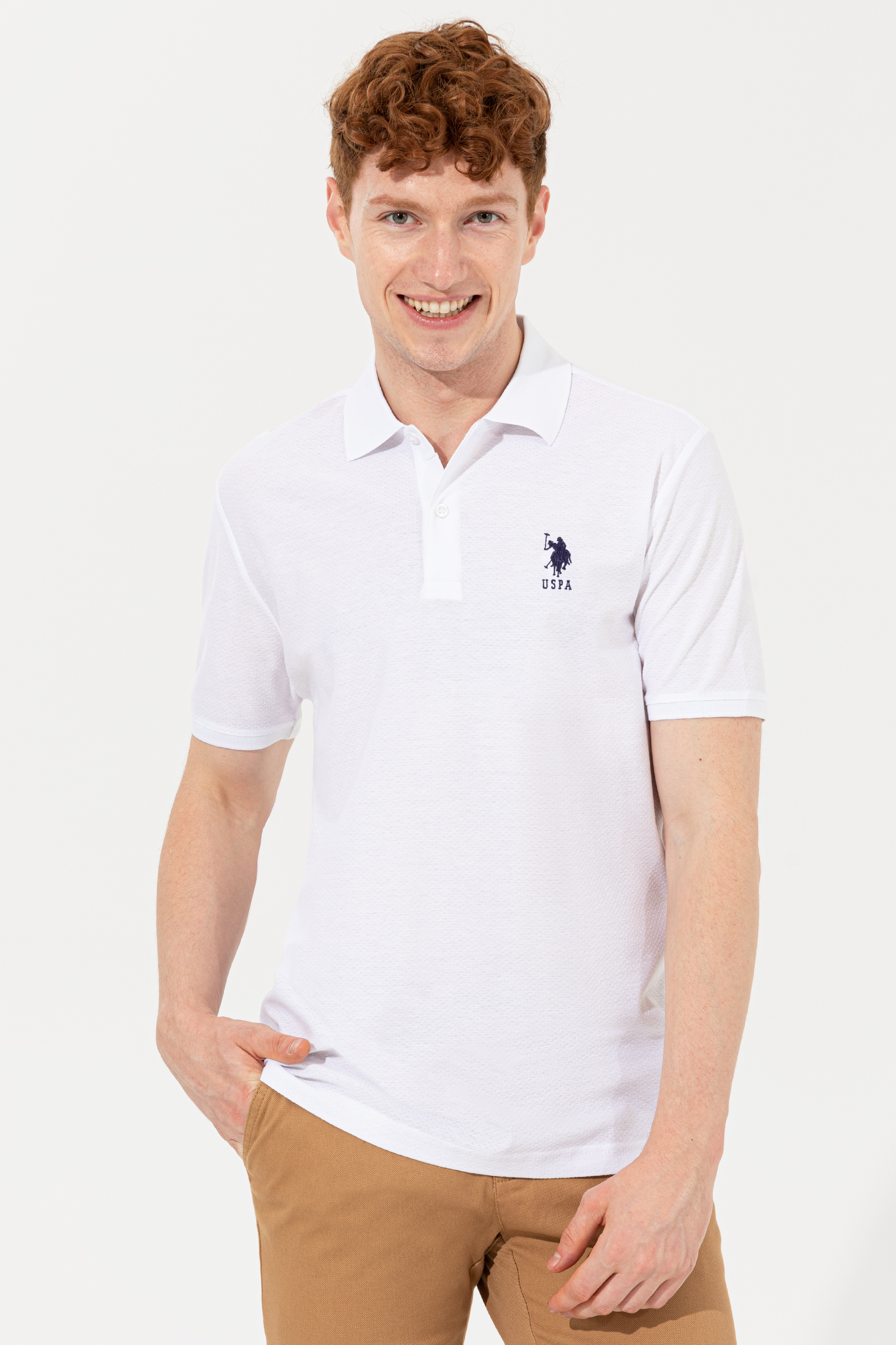

Футболка мужская U.S. POLO Assn. G081SZ0110MANTAN белая M, G081SZ0110MANTAN