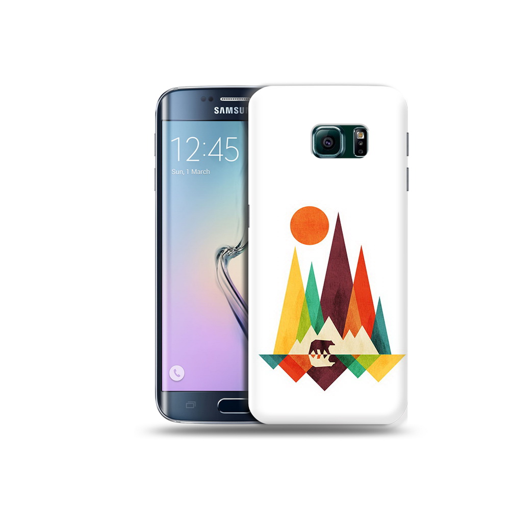 

Чехол MyPads Tocco для Samsung Galaxy S6 Edge нарисованные горы с медведем, Прозрачный, Tocco