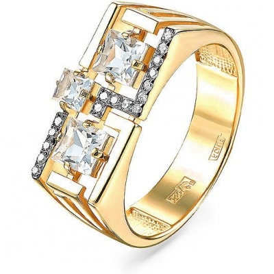 

Кольцо из желтого золота с бриллиантом/горным хрусталем р. 18 Kabarovsky 11-21112-5500, 11-21112-5500