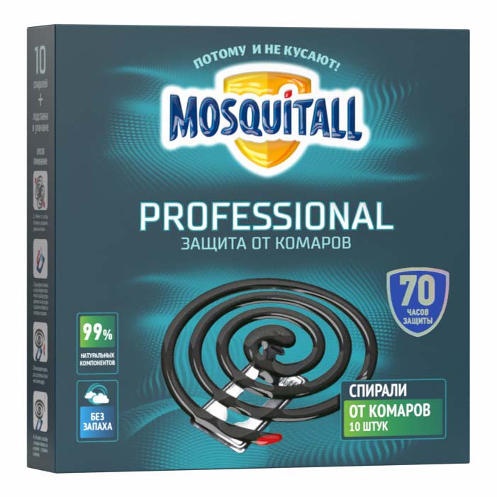 

Спирали от насекомых Mosquitall 4650056492388 10 шт.