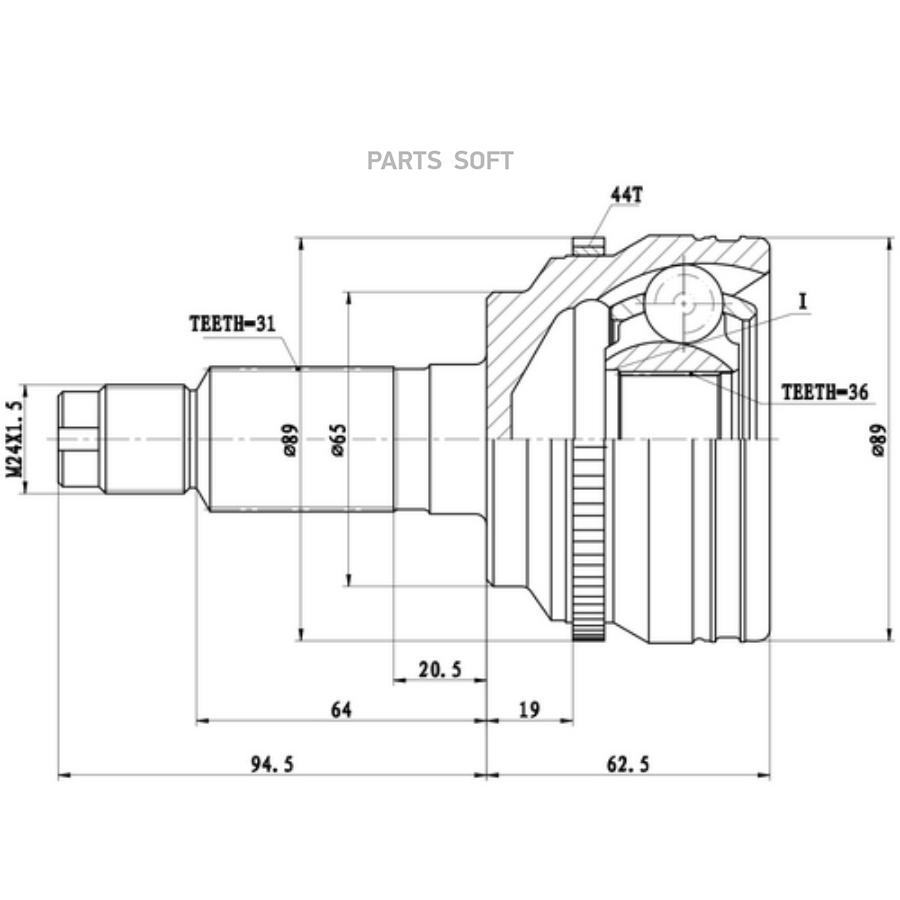

Шрус Наружный Z87257r Nsii0015618237 Zikmar арт. Z87257R