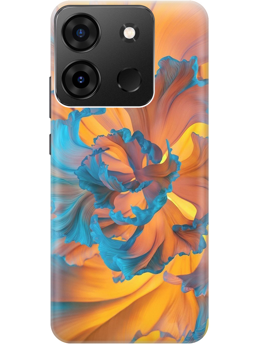 

Силиконовый чехол на Infinix Smart 7 Plus с принтом "Желто-синий цветок" прозрачный, Голубой;желтый, 20010361
