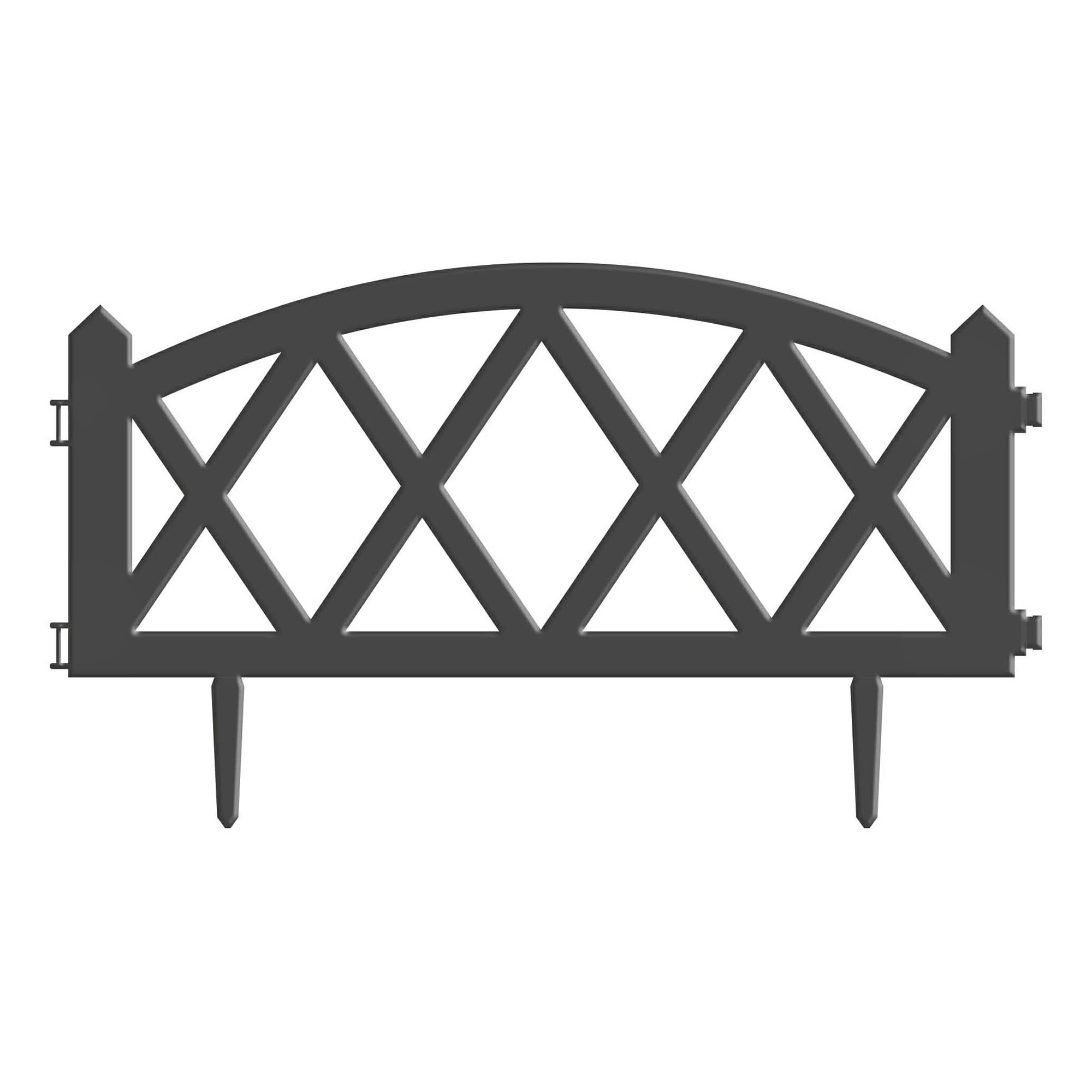 

Забор садовый Модерн графитовый 35 х 60 см 5 шт, Черный