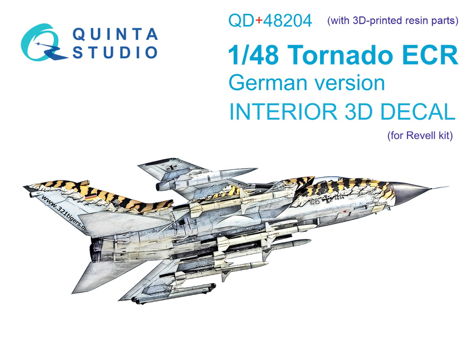 

QD48204 3D Декаль интерьера кабины Tornado ECR German Revell с 3D-печатными деталями, Цветной