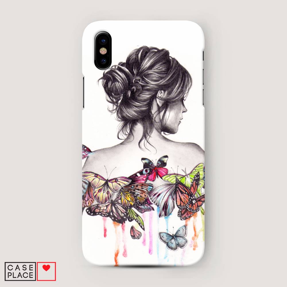 

Пластиковый чехол "Девушка с бабочками" на Apple iPhone XS Max (10S Max), 11920-7