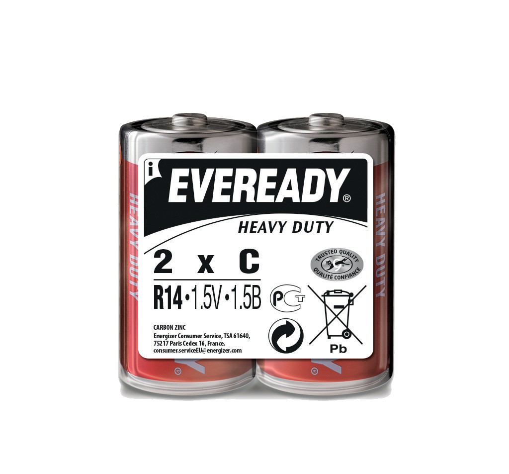 

Батарейки Energizer EVEREADY R14 C, (2шт) 1,5V, EVEREADY