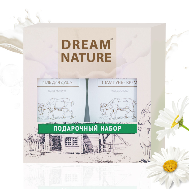 Набор для женщин Dream Nature шампунь 250 мл+гель д/душа Козье молоко 250 мл