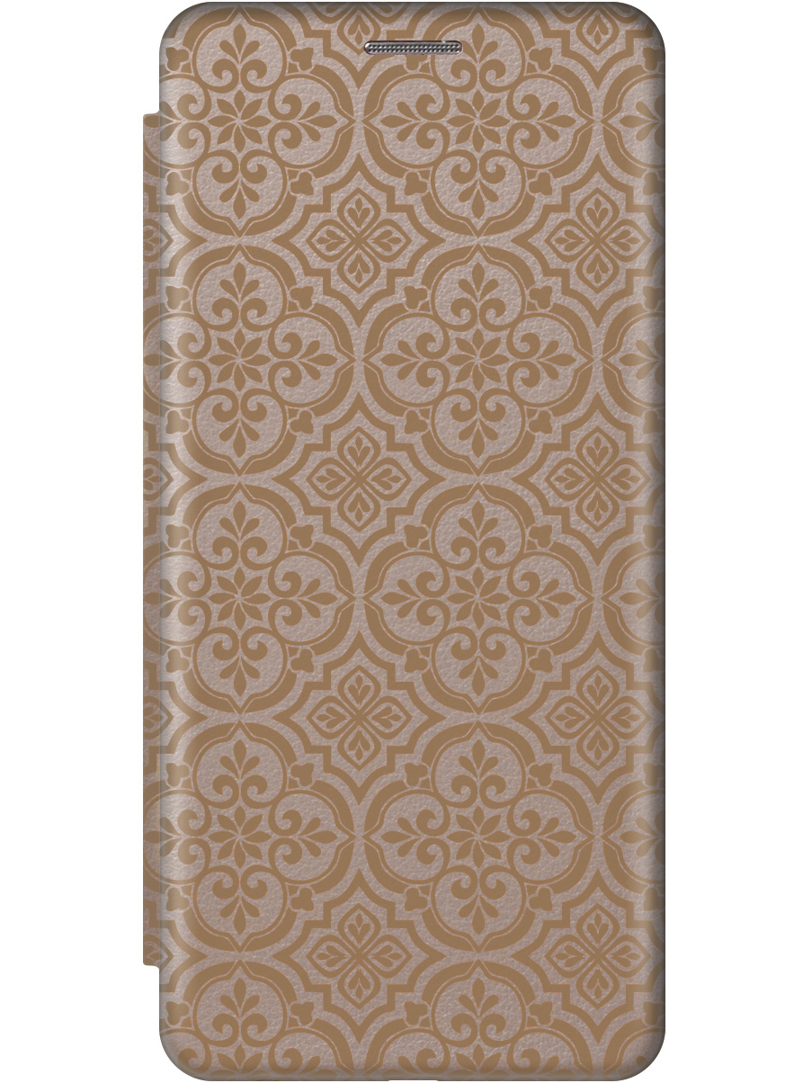 

Чехол-книжка на Infinix Smart 6 Plus c 3D принтом "Elegant pattern 3" золотой, Золотистый, 20010354