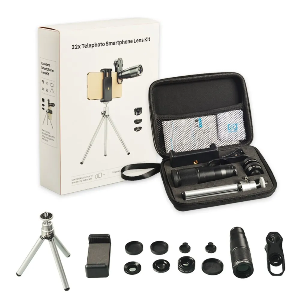

Телефонная камера объектив Apexel с комплектом линз 4 в 1, 22X Telephoto Lens 2
