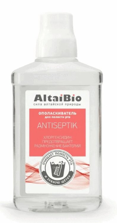 Ополаскиватель для полости рта ALTAIBIO ANTISEPTIK 400 мл biorepair антибактериальный ополаскиватель для полости рта delicate gums mouthwash 500 мл