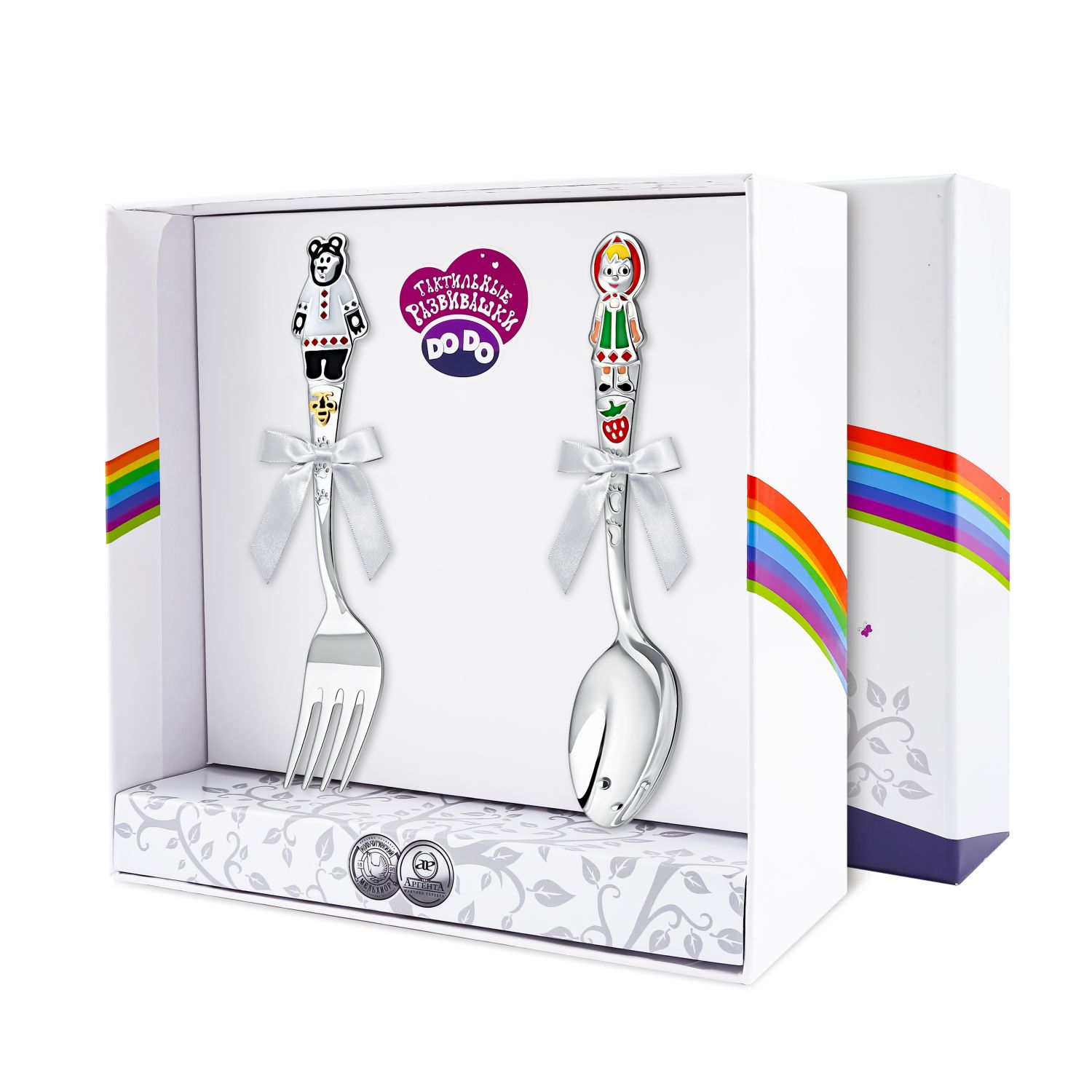 

Набор детский "Маша и Миша" посеребренный 2 пр.(ложка+вилка) KSKM-КМД0340207