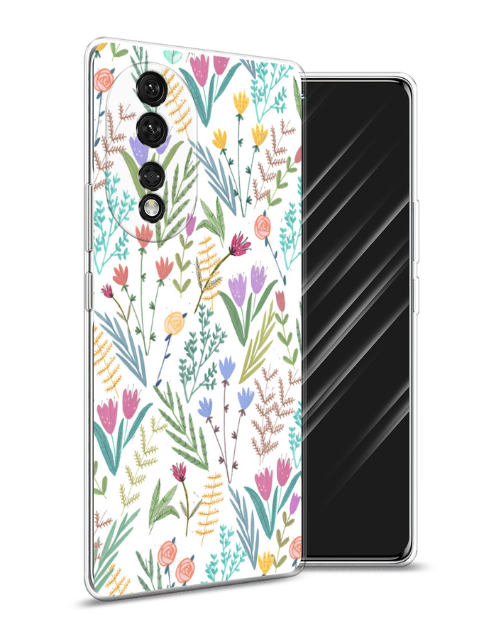 

Чехол Awog на Honor 80 "Полевые цветы рисунок", Белый;зеленый, 6120350-8