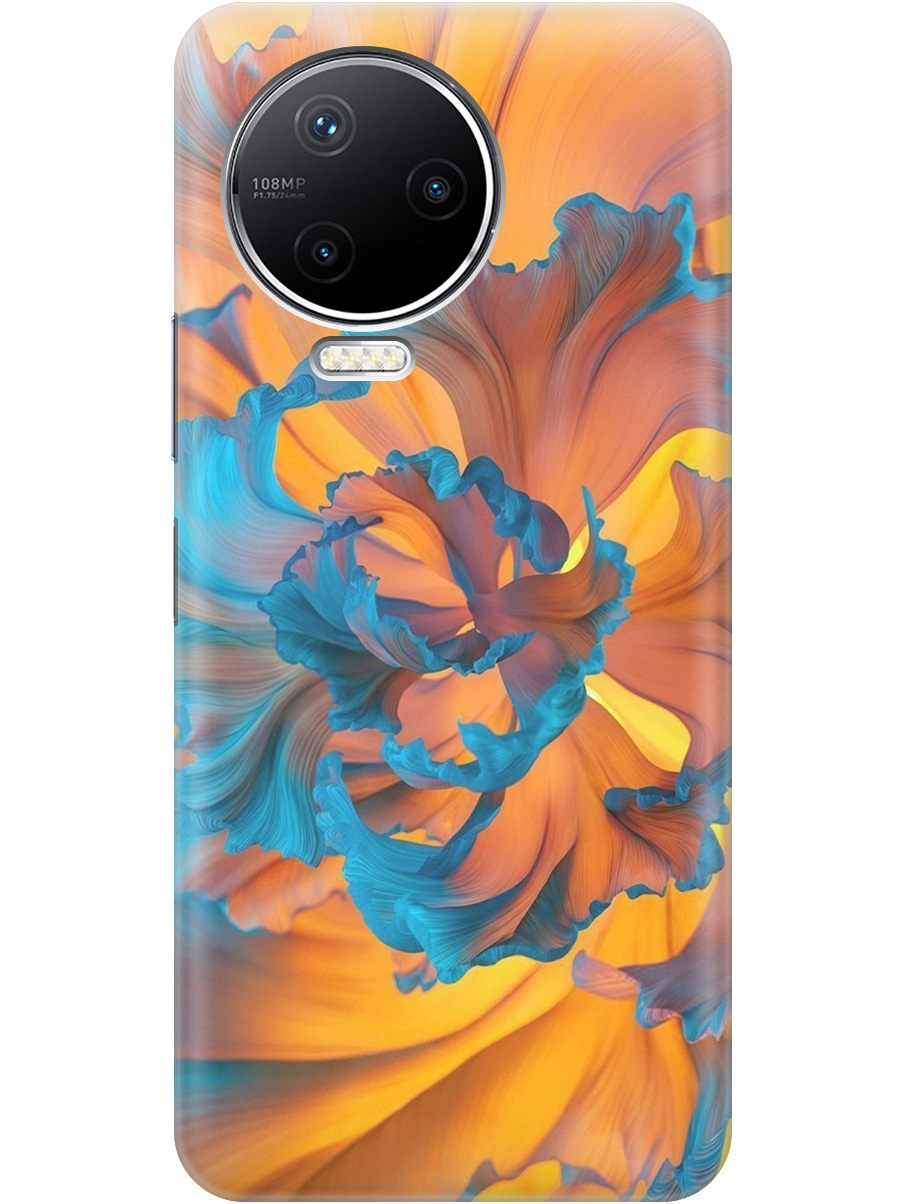

Силиконовый чехол на Infinix Note 12 Pro с принтом "Желто-синий цветок" прозрачный, Голубой;желтый, 20010346