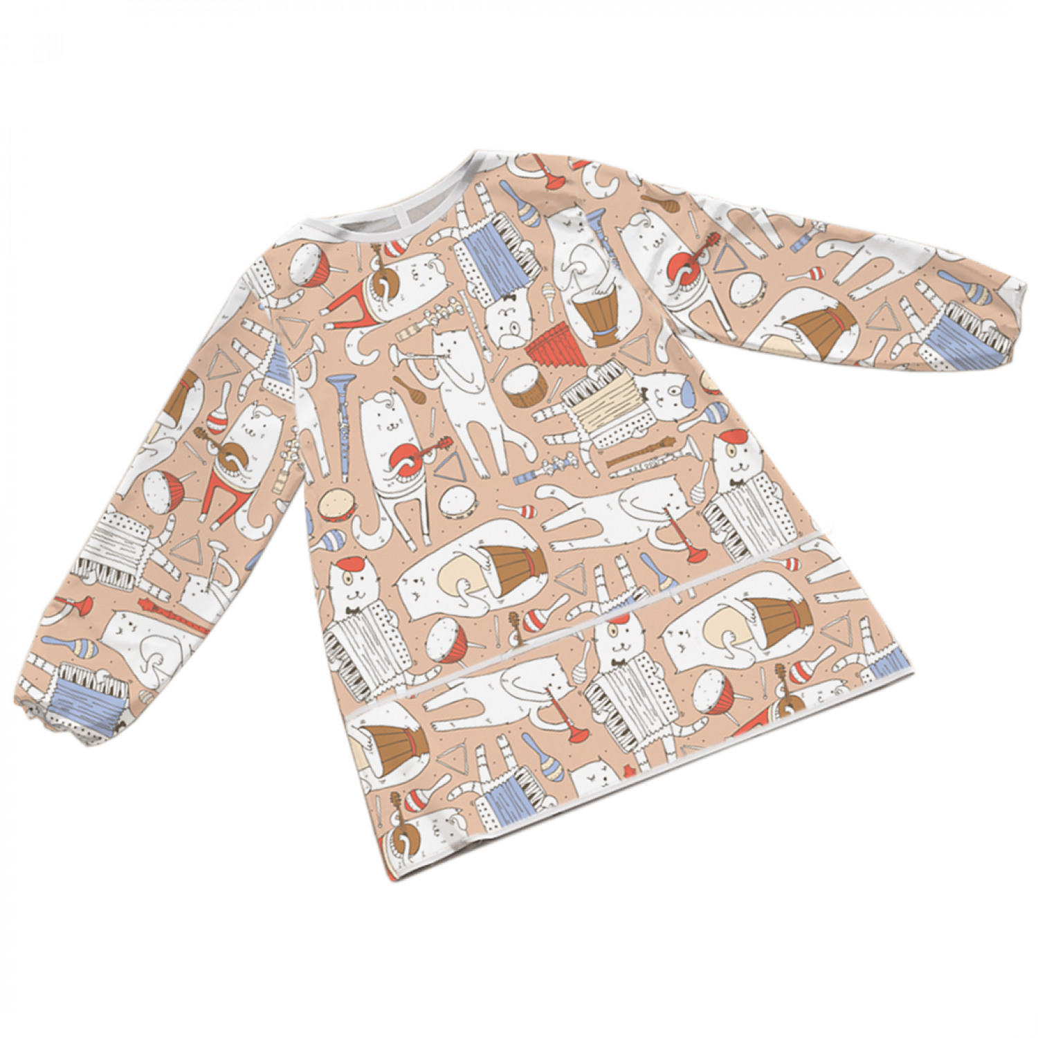 Фартук детский JoyArty Артистичные коты с рукавами от 1 до 2 лет