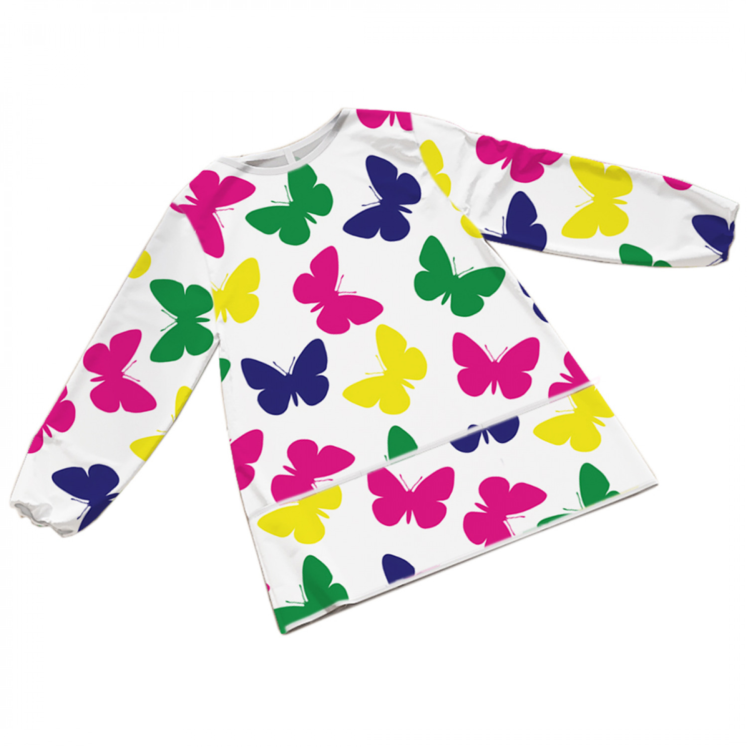 Фартук детский JoyArty Стайка цветных бабочек с рукавами от 1 до 2 лет