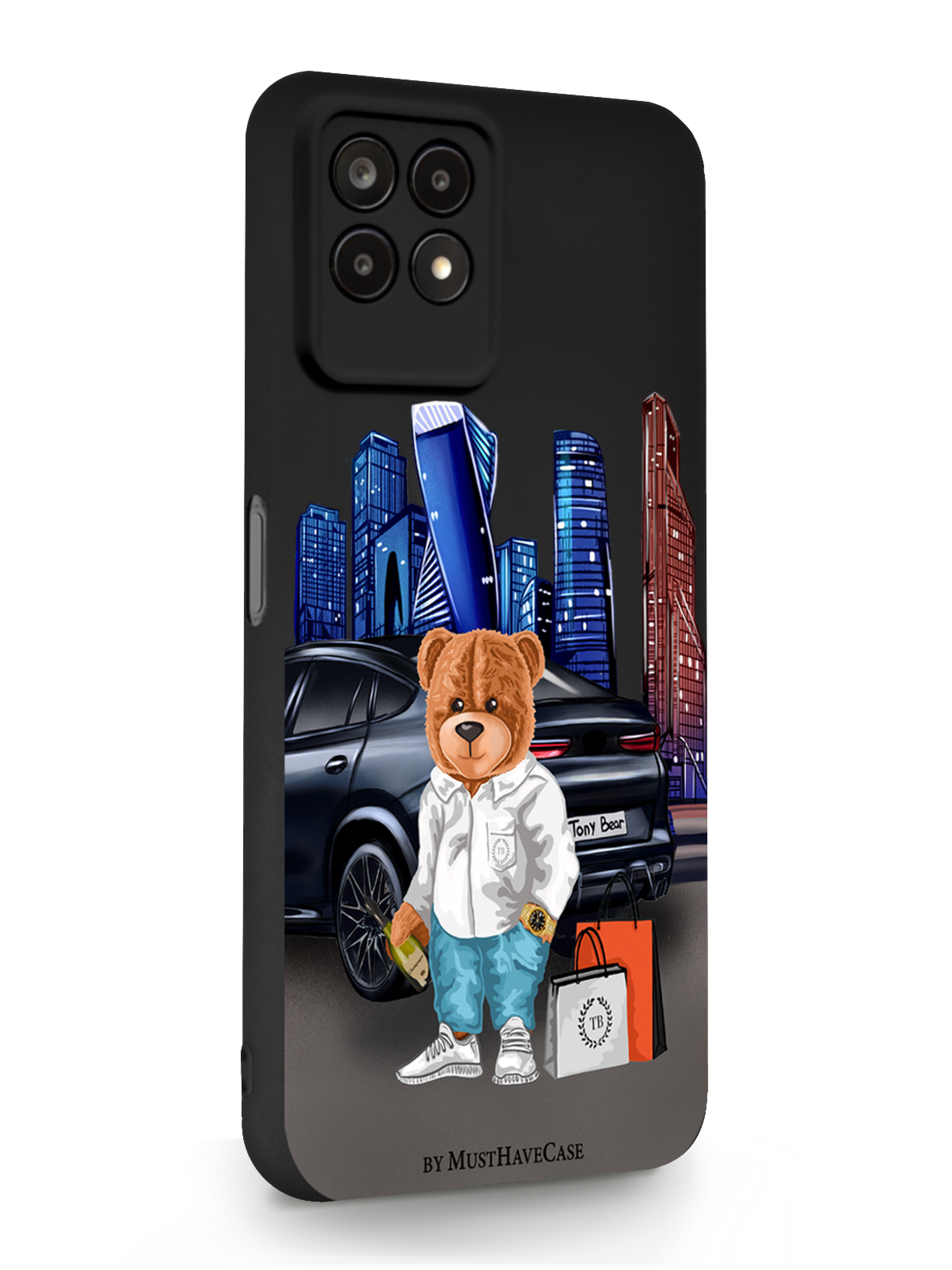 

Чехол MustHaveCase Realme 8i Тони Москва Сити черный, Черный;синий;коричневый, Realme 8i Tony Moscow city/ Тони Москва Сити