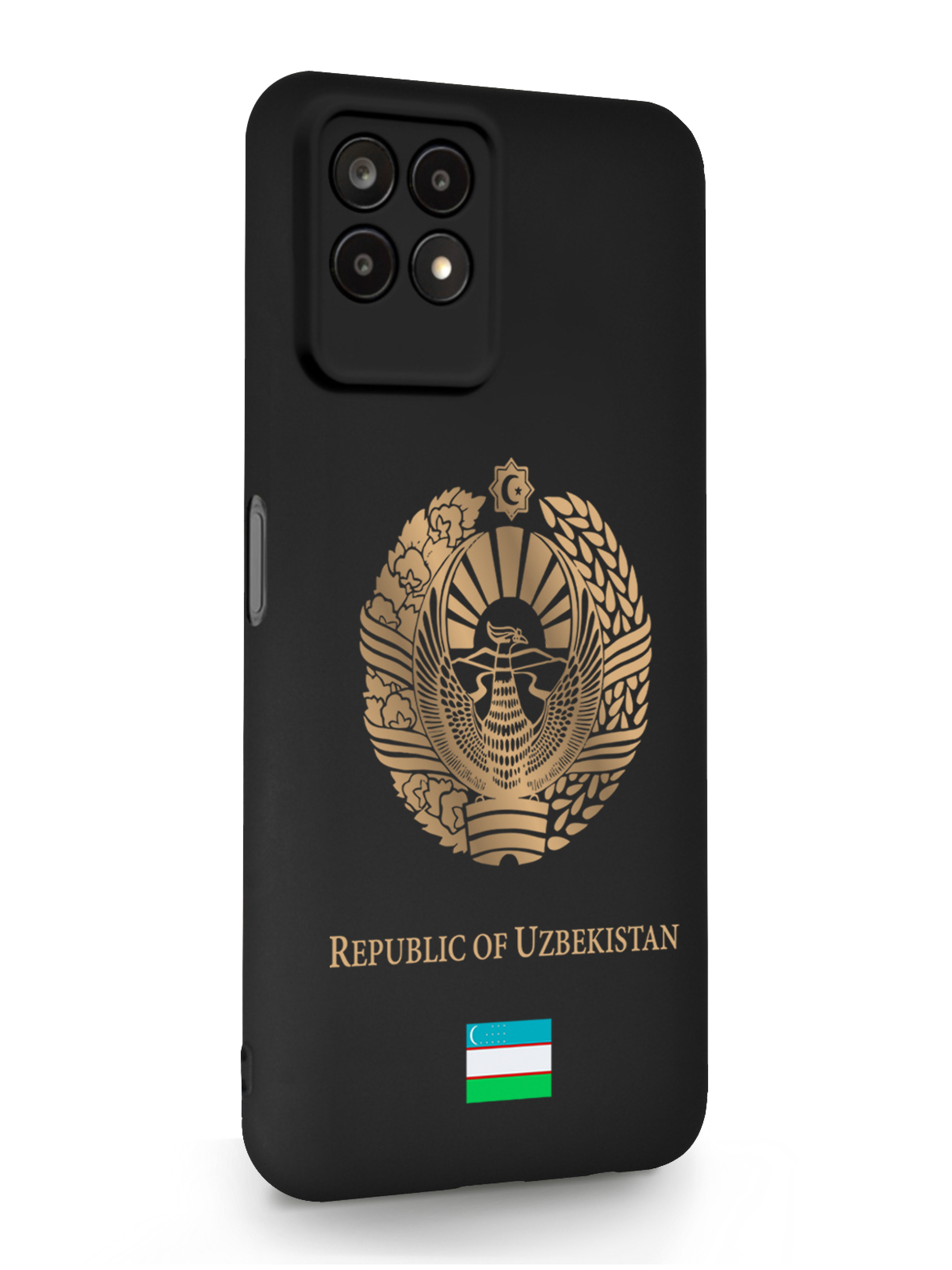 

Чехол SignumCase Realme 8i Золотой Герб Узбекистана черный, Золотистый;черный, Realme 8i Золотой Герб Узбекистана