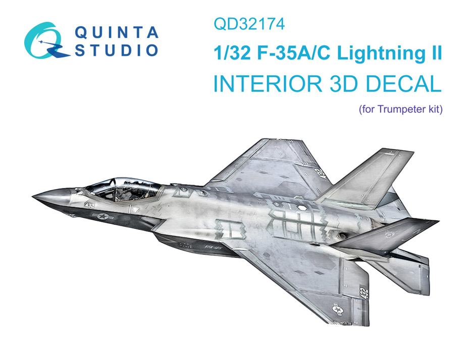 

QD32174 3D Декаль интерьера кабины F-35A/C Trumpeter, Цветной