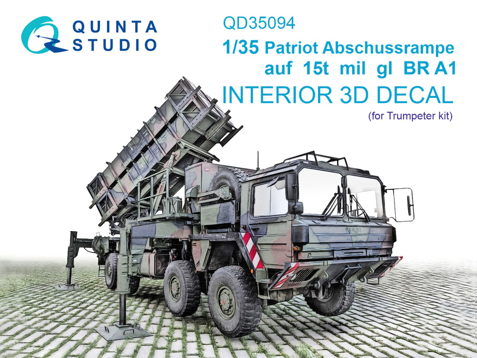 

QD35094 3D Декаль интерьера кабины Patriot Abschussrampe auf 15t mil gl BR A1 Trumpeter, Цветной