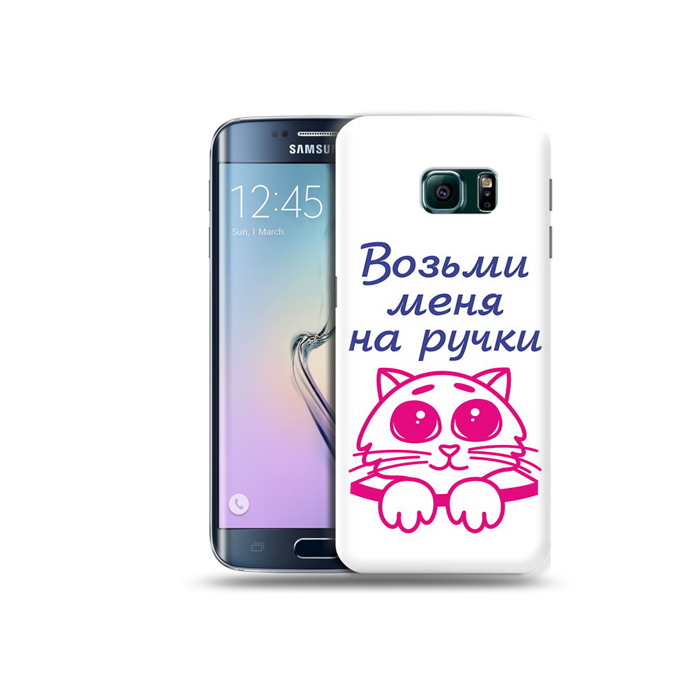 

Чехол MyPads Tocco для Samsung Galaxy S6 Edge мяу, Прозрачный, Tocco