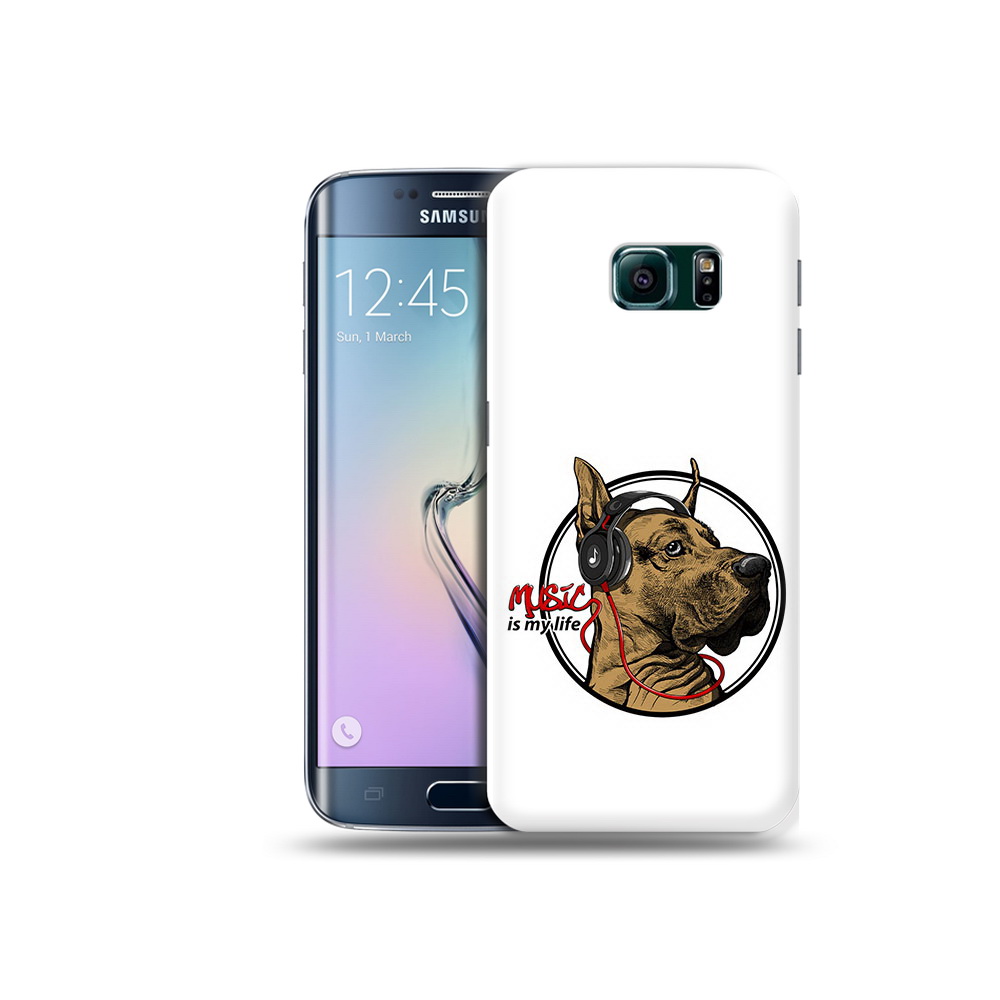 

Чехол MyPads Tocco для Samsung Galaxy S6 Edge музыкальная собака, Прозрачный, Tocco