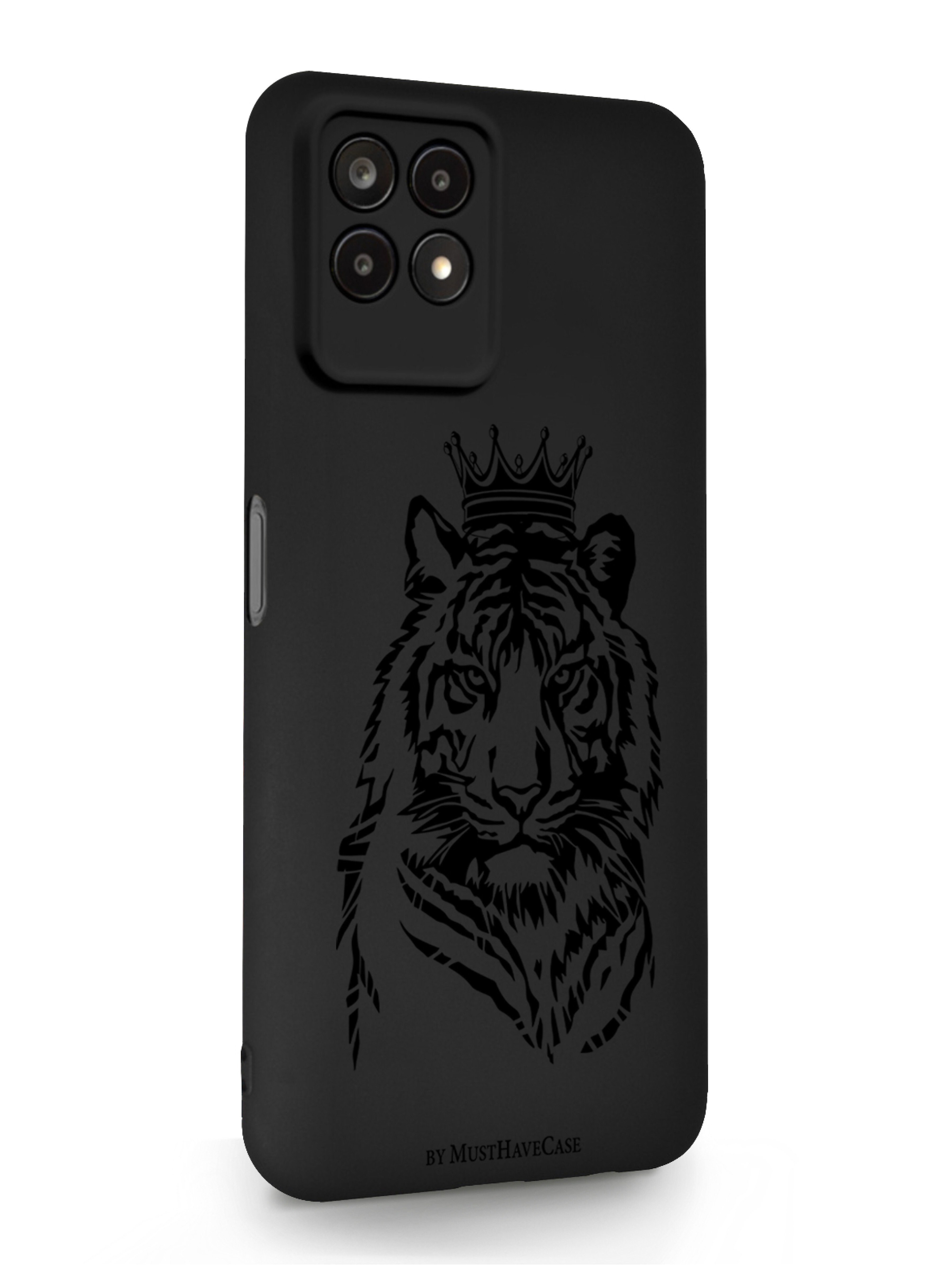 

Чехол MustHaveCase Realme 8i Тигр с Короной черный, Realme 8i Тигр с Короной