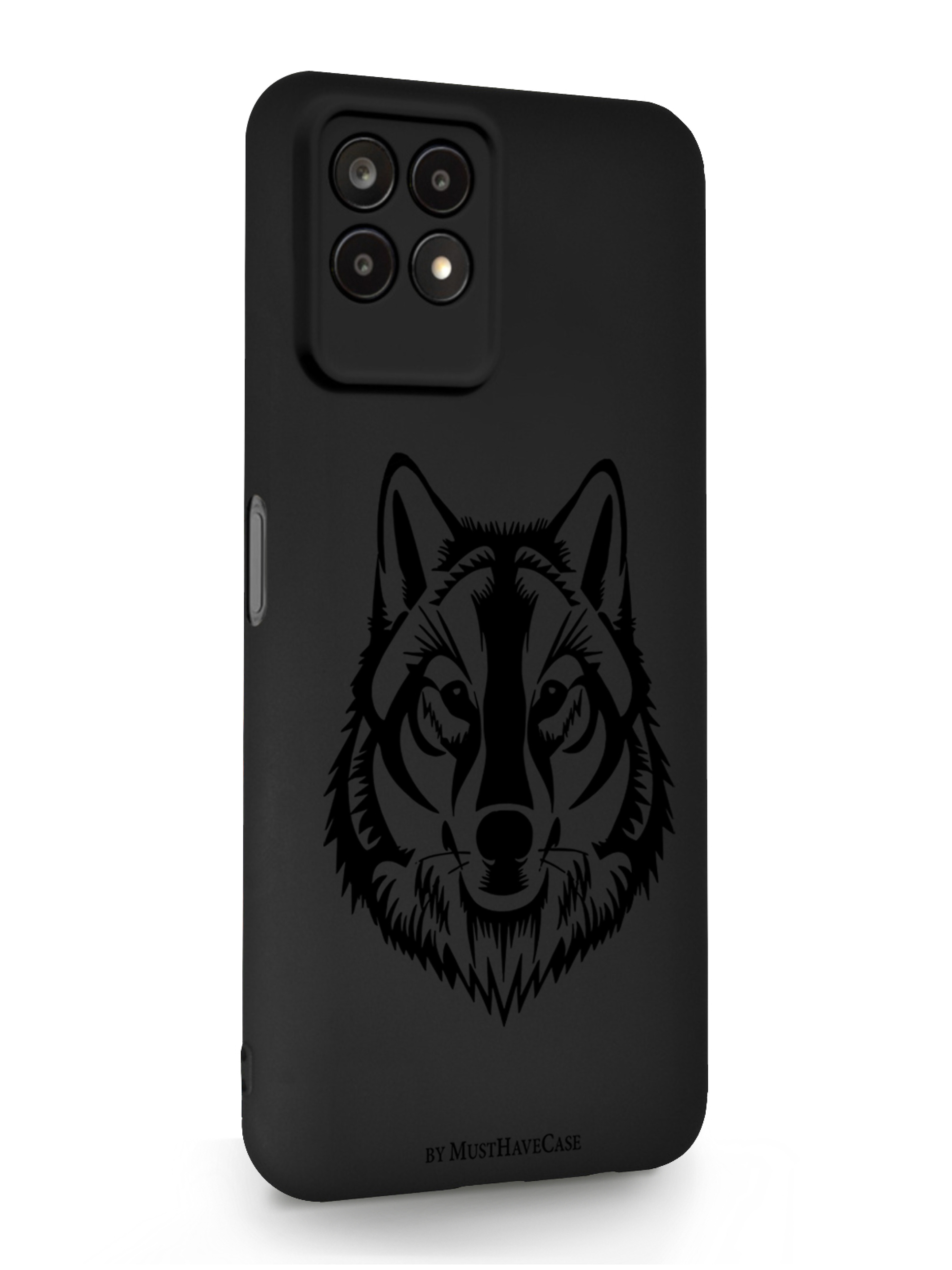 

Чехол MustHaveCase Realme 8i Волк черный, Realme 8i Волк