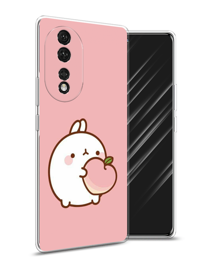 

Чехол Awog на Honor 80 "Кролик с персиком", Розовый;бежевый, 6120350-1