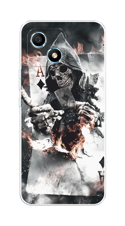 

Чехол на Honor Play 30 "Карты черепа в капюшоне", Белый;серый, 6108750-1