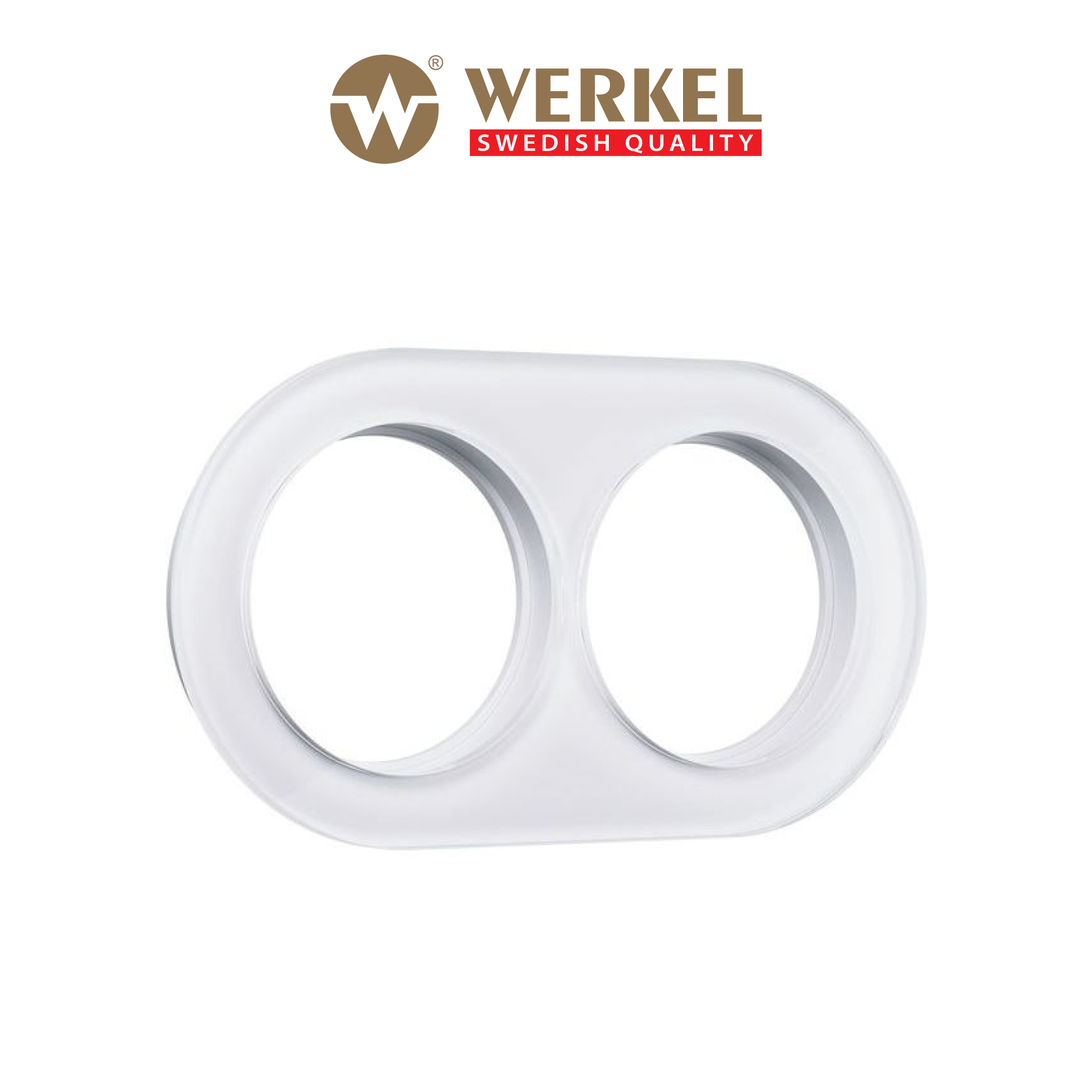 

Рамка для розетки / выключателя Werkel Favorit Runda W0025101 белая круглая 2 поста стекло, Белый