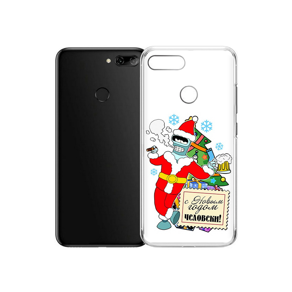 

Чехол MyPads Tocco для Alcatel 1S С новым годом человеки (PT227137.662.150), Прозрачный, Tocco