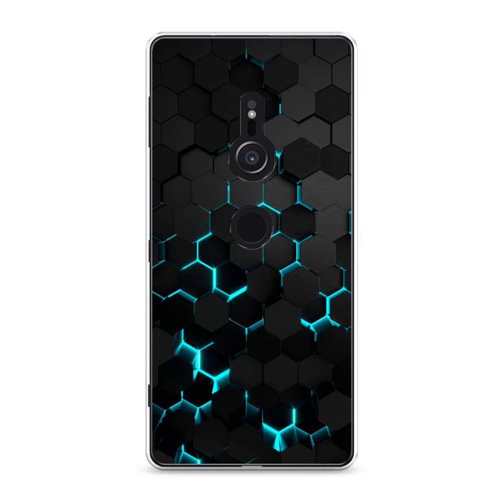 фото Чехол awog "соты бирюзовые" для sony xperia xz2