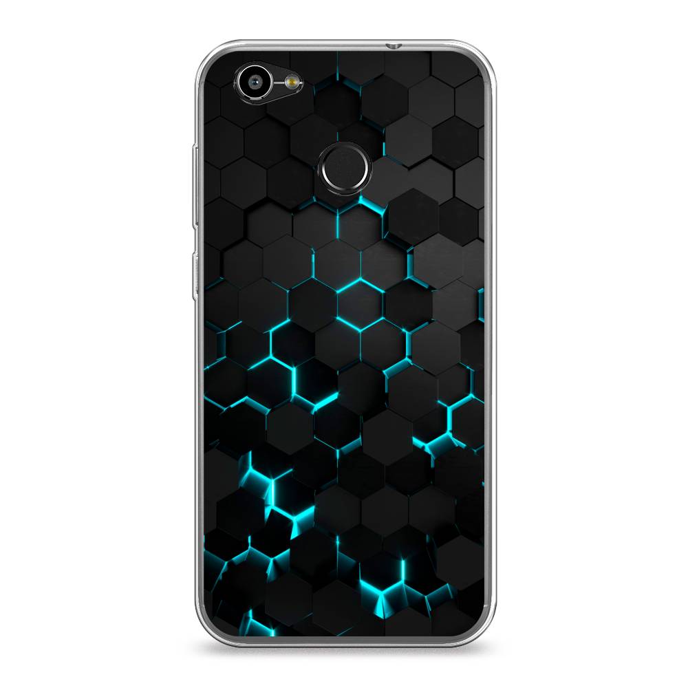 фото Чехол awog "соты бирюзовые" для zte blade a6