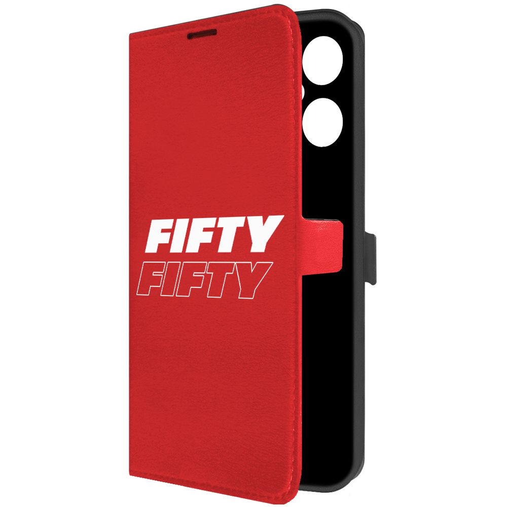 

Чехол-книжка Krutoff Eco Book для Tecno Pova Neo 3 Fifty Fifty красный