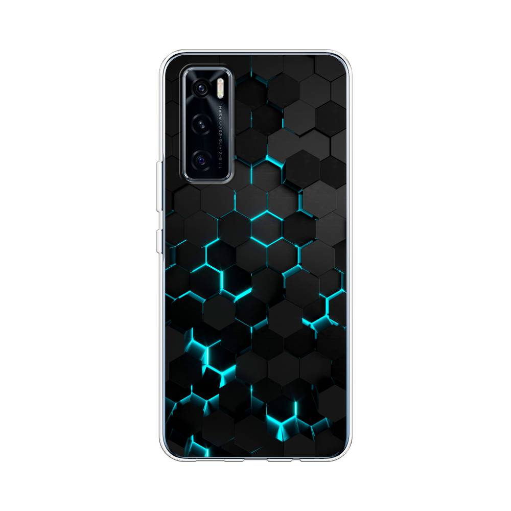 фото Чехол awog "соты бирюзовые" для vivo v20 se