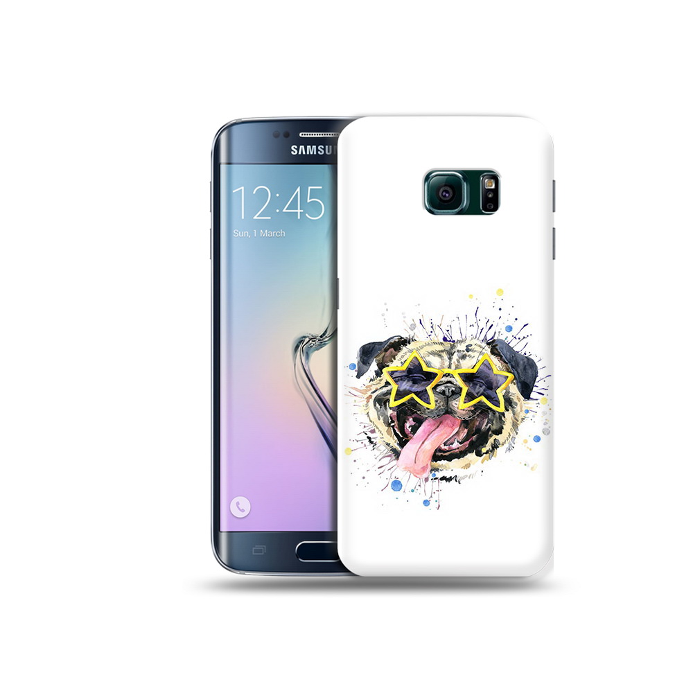 

Чехол MyPads Tocco для Samsung Galaxy S6 Edge мопс боксер, Прозрачный, Tocco