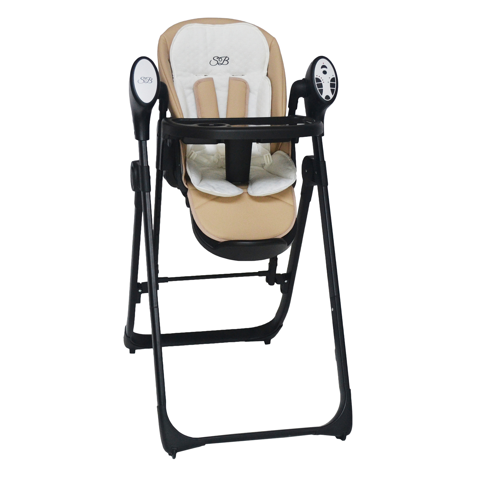 фото Стульчик для кормления-электрокачели sweet baby fiesta 426607, black beige, 426682