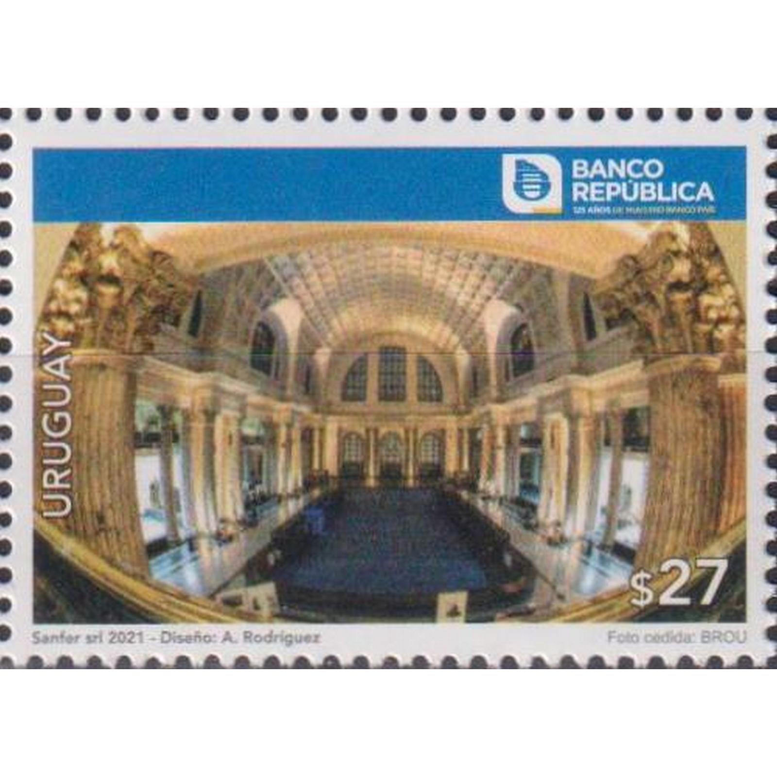 

Почтовые марки Уругвай 125 лет Банку Восточной Республики Уругвай Архитектура, Банк, uy3800