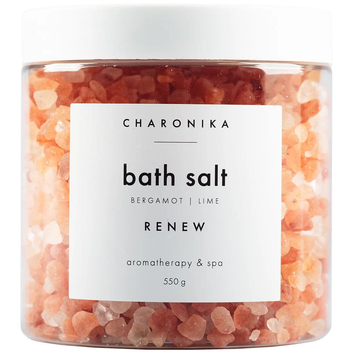 Соль для ванн Charonika Renew, бергамот-лайм, 550 г соль расслабляющая для ванн с минералами мёртвого моря relaxing dead sea bath salt