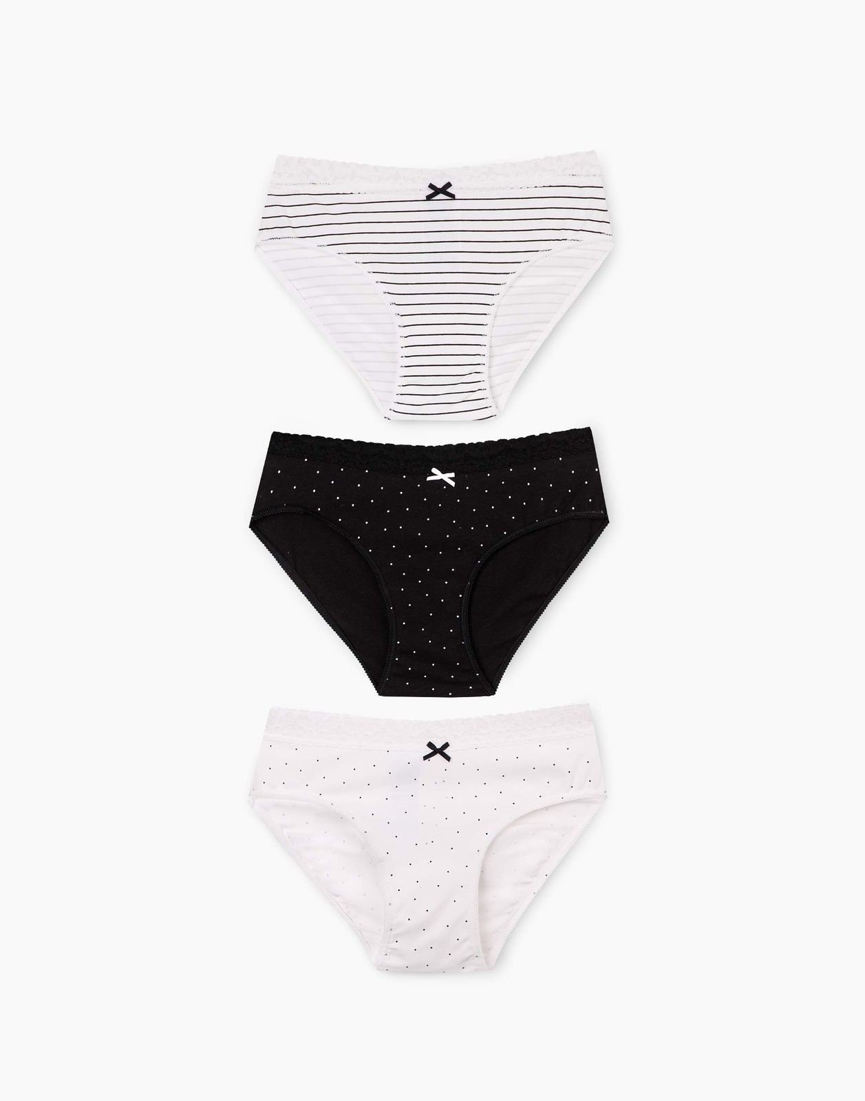 

Трусы детские 3 шт Gloria Jeans GUW008996, белый/черный, 146, GUW008996